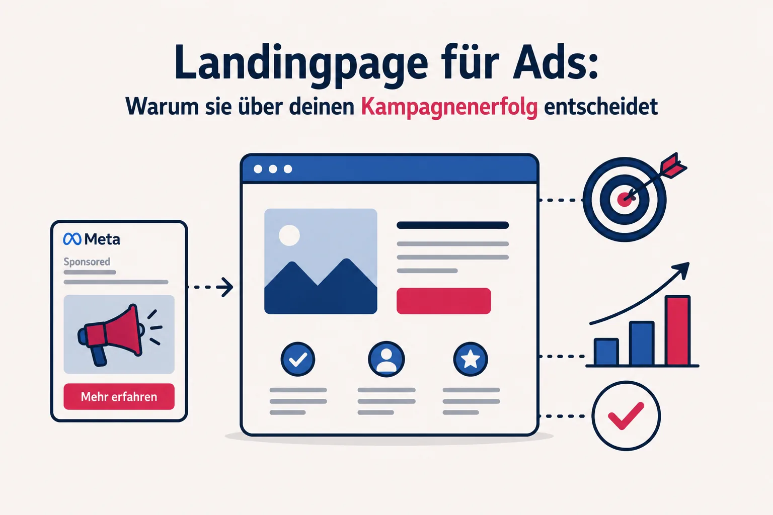 Illustration einer conversion-optimierten Landingpage für Werbekampagnen