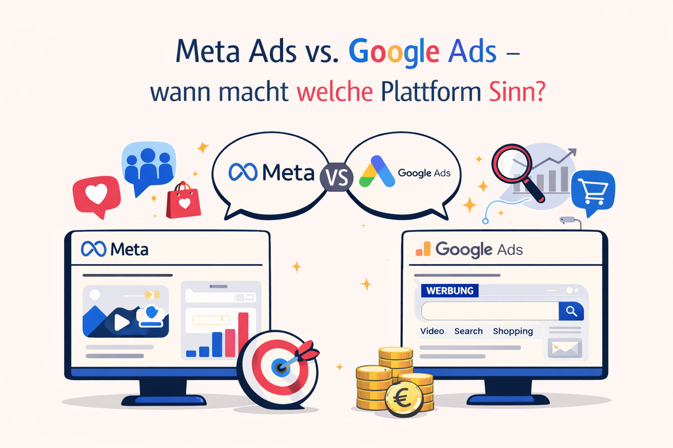 Meta Ads vs. Google Ads — wann macht welche Plattform Sinn?
